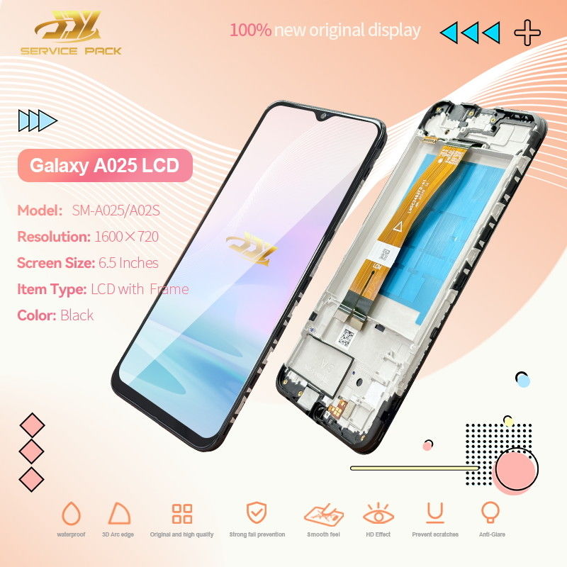 100% testé QC A02S LCD remplacement Anti-statique Sac Pack Affichage LCD mobile noir