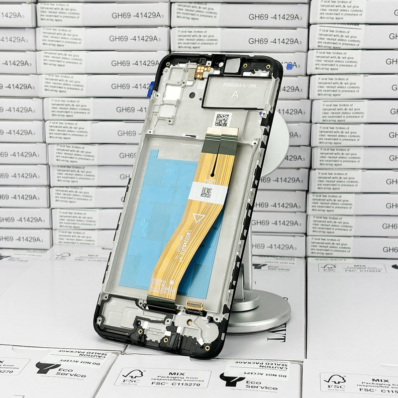 100% testé QC A02S LCD remplacement Anti-statique Sac Pack Affichage LCD mobile noir